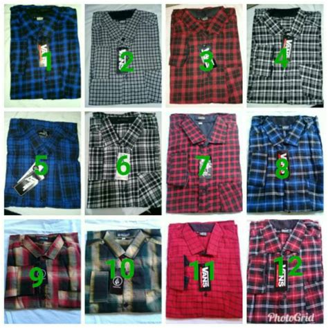 Putih Kemeja Hitam Men S Flannel Shirt Long Sleeve Flava Print White