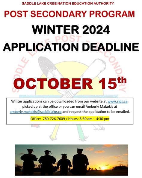 SLPS 2024 Winter Application Deadline — Saddle Lake Post Secondary