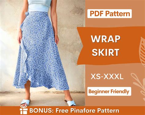 Wrap Skirt Pattern Maxi Skirt Pattern Women Sewing Pattern Sewing Patterns Summer Skirt Sewing