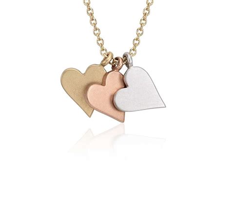 Petite Heart Pendant In 14k Tri Color Gold Blue Nile Heart Pendant