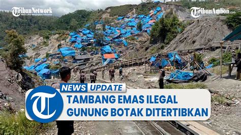 Aparat Gabungan Tertibkan Tambang Emas Ilegal Gunung Botak Di Pulau