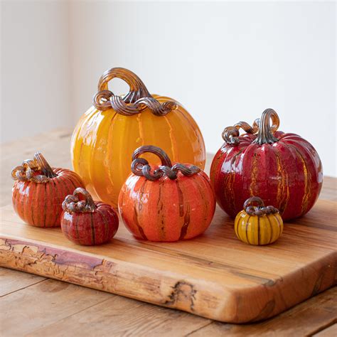 Harvest Crackle Pumpkins — Leonoff Art Glass