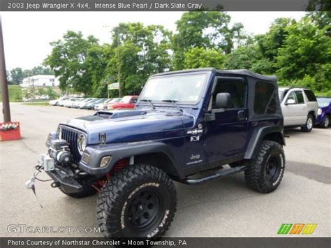 Intense Blue Pearl 2003 Jeep Wrangler X 4x4 Dark Slate Gray