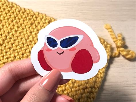 Kirby With Clout Sunglasses Waterproof Vinyl Sticker Etsy