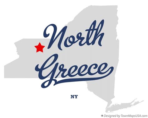 Map of North Greece, NY, New York