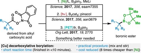 Cu Catalyzed Decarboxylative Borylation Acs Catalysis X Mol