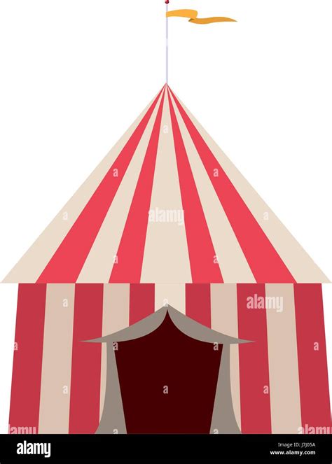 Circus Tent Tops Red And White Stripes Flag On Top Stock Vector Image