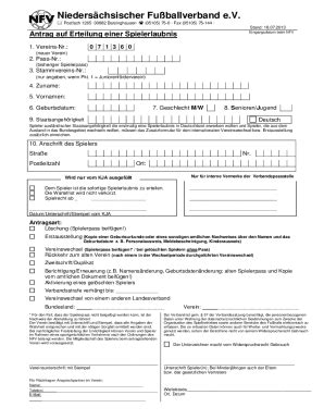 Ausf Llbar Online Stammvereins Nr Fax Email Drucken Pdffiller