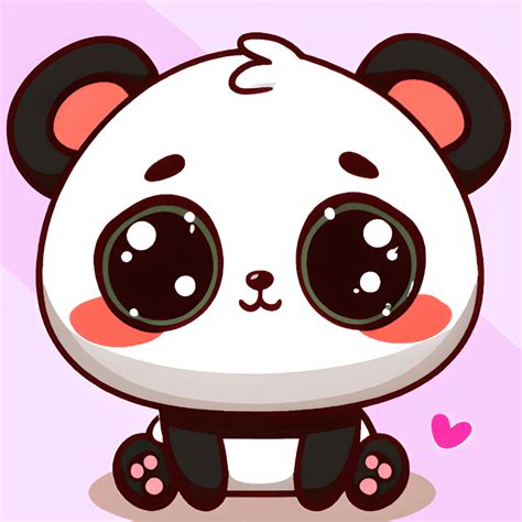 Cute Panda Baby with Big Chibi Eyes Kawaii Chibi · Creative Fabrica