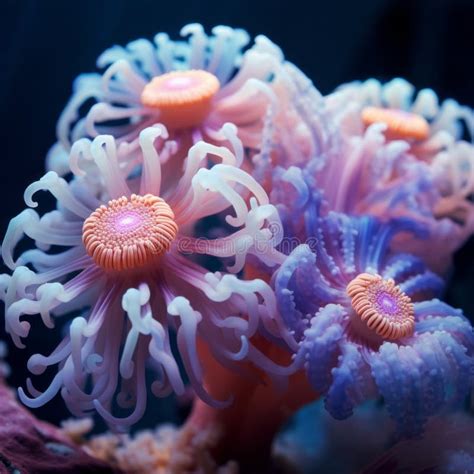 He Delicate Dance Of Sea Anemones In The Depths A Cascade Of Color