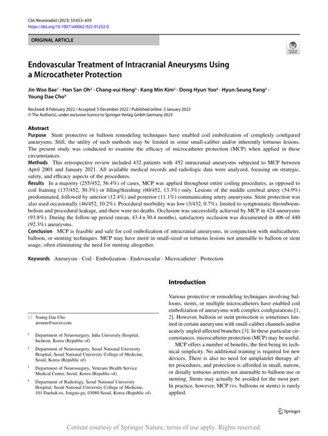 Endovascular Treatment Of Intracranial Aneurysms Using A Microcatheter