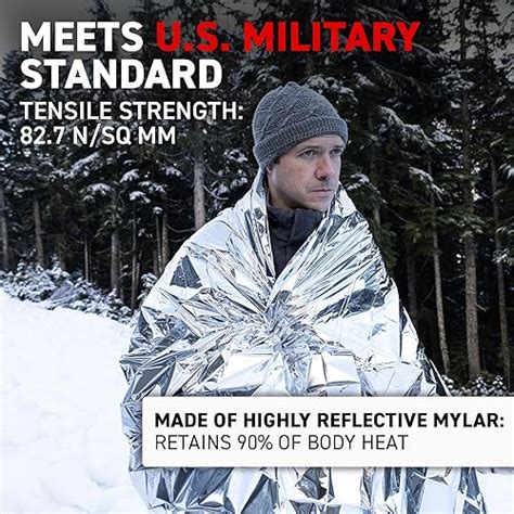 Snapklik 72 HRS MIL SPEC Emergency Space Blankets Mylar Survival