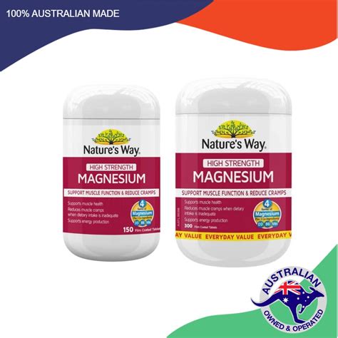 Nature S Way High Strength Magnesium Mg Tablets Exclusive Size