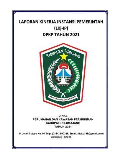 Laporan Kinerja Instansi Pemerintah Lkj Ip Dpkp Tahun