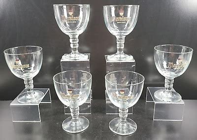 Maredsous Abbaye Abdij Goblet Set Clear L Emboss Stemware Beer