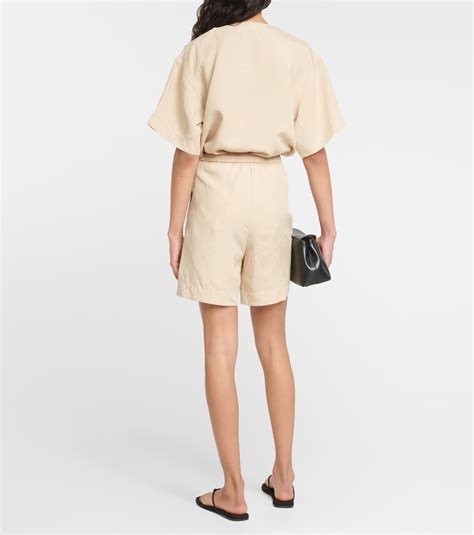 Tailored Drawstring Shorts In Beige Toteme Mytheresa