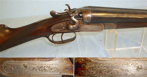 Early 20th Century Charles Osborne And Co London 12 Bore Double Barrel Side By Side Hammer Breech