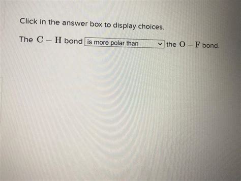 Solved Click In The Answer Box To Display Choices The C H Chegg