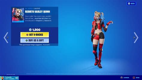 Fortnite Rebirth Harley Quinn Is Finally In The Shop June 15th Item