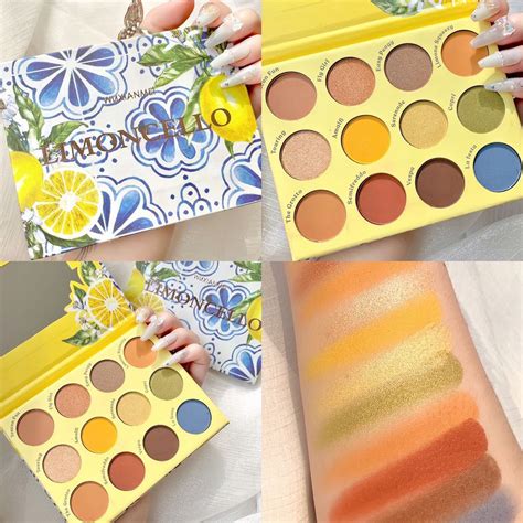 Summer New Products 12 Color Lemon Eyeshadow Palette Pearlescent Matte