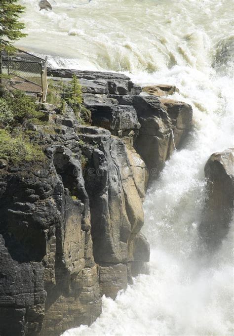 Canadian Landscape In Athabasca Falls Alberta Stock Image Image Of