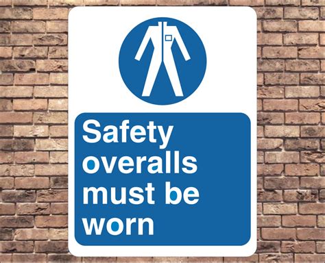 Safety Overalls Must Be Worn Aluminium Wall Door Sign