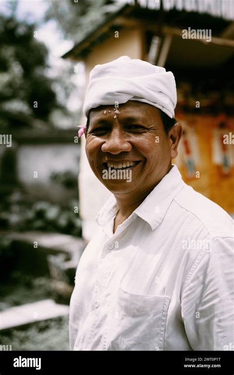 Balinese Traditional Ceremony Man In National Costume Stock Photo Alamy