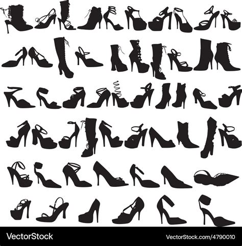 Silhouette Of Shoes Royalty Free Vector Image VectorStock