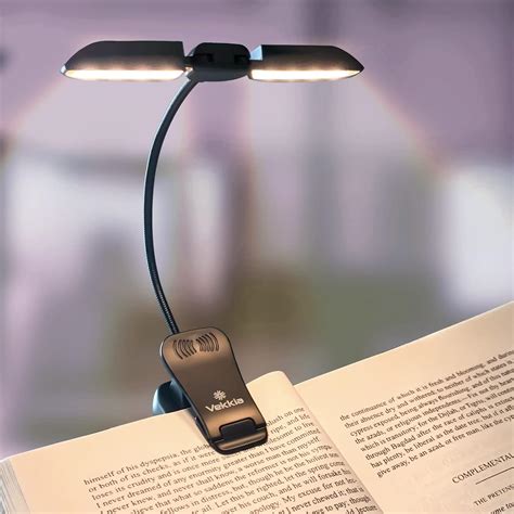 Vekkia Led Rechargeable Book Light For Reading At Night In Bed Warm