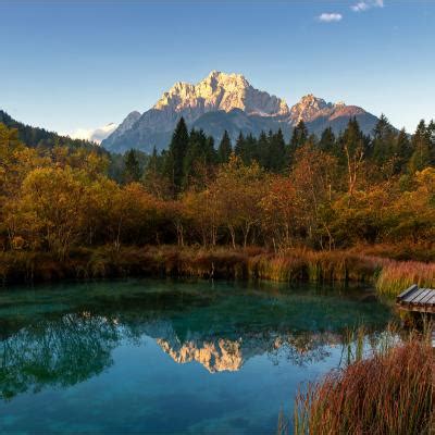 Zelenci Nature Reserve at sunrise, Slovenia