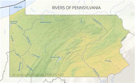 Physical map of Pennsylvania