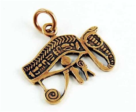 EGYPTIAN EYE OF HORUS / HIEROGLYPH SYMBOL BRONZE PENDANT ALL SEEING ...