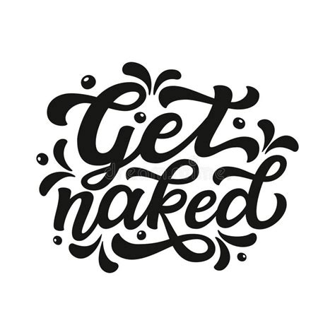 Get Naked Vector Typography Poster Stock Vector Illustration Of