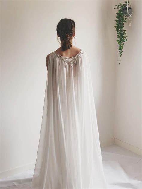 Bridal Chiffon Cape Veil Bridal Wedding Cape Venus Etsy In