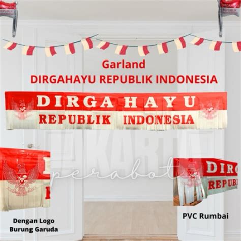 Jual BANNER FOIL TIRAI GARLAND MERAH PUTIH PREMIUM Backdrop Dekorasi