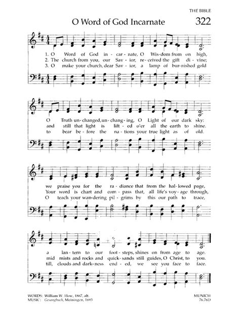 Chalice Hymnal 322 O Word Of God Incarnate