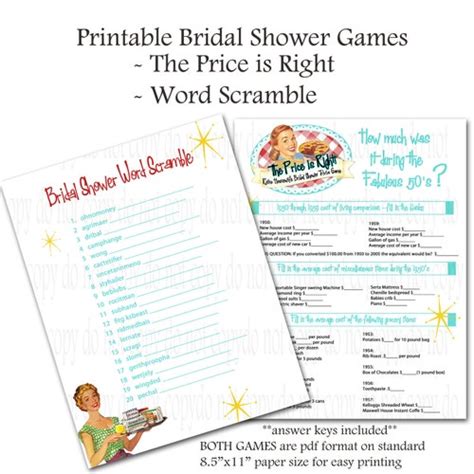 Printable Diy Retro Housewife Theme Bridal Shower Party Etsy