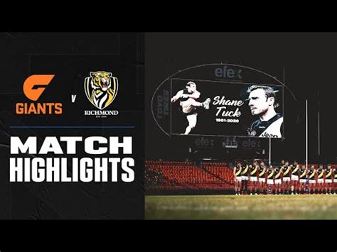 GWS Giants V Richmond Highlights Round 8 2020 AFL YouTube