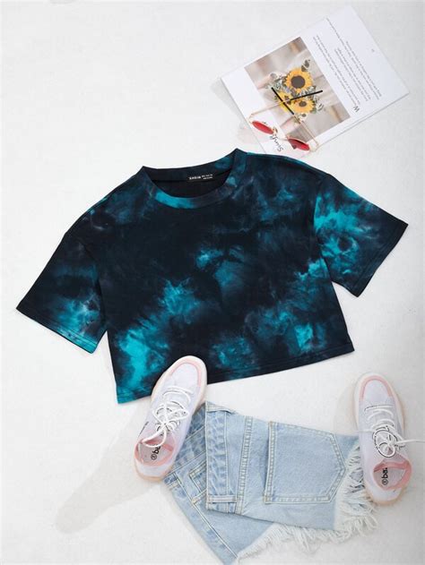 Tie Dye Crop Tee Shein Usa