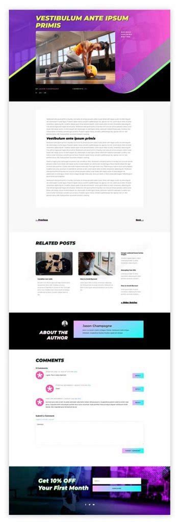 Fitness Blog Post Layout Divi Theme Builder Layout