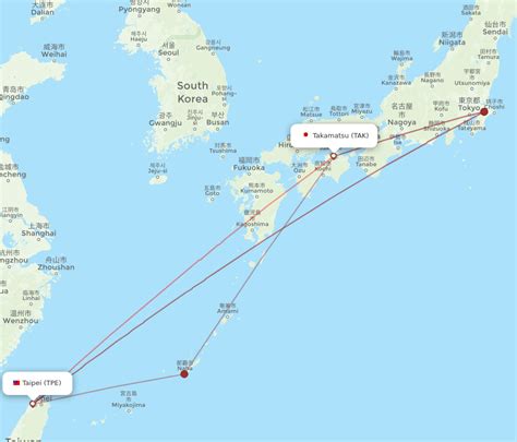 All Flight Routes From Taipei To Takamatsu TPE To TAK Flight Routes