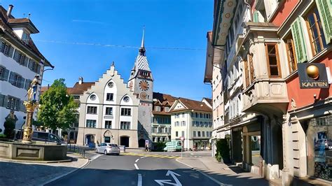 Zug Switzerlandbreathtaking Drive Through The City Of Zug Youtube