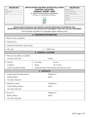 Fillable Online Deq State Or DEQ USE ONLY REGIONAL OFFICE