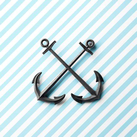 Rendering Anchor Blue Background Sea Concept Stock Photo Brocrock