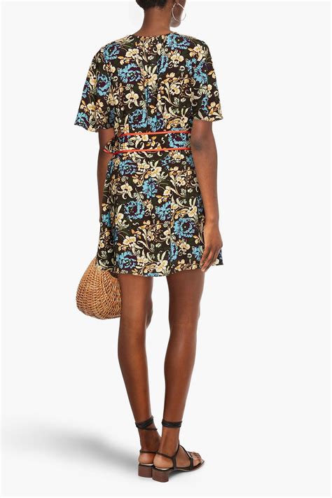 RHODE Tabitha Floral Print Crepe Mini Dress THE OUTNET