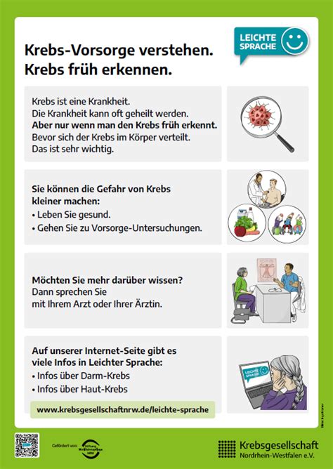 Plakat Krebs Vorsorge Verstehen Krebs Fr H Erkennen