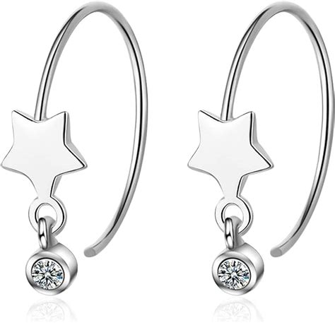 Boucles D Oreilles Cr Oles Petites Toiles En Argent Boucles D