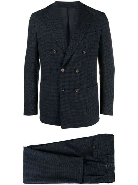 Buy Eleventy Peak Lapels Double Breasted Suit Blue At 44 Off Editorialist