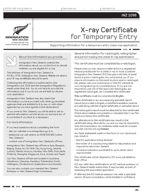 X Ray Certificate For Temporary Entry Pdf Identity Document Radiology