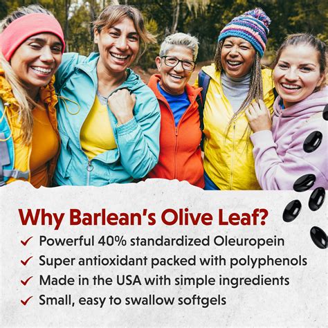 Barlean's Olive Leaf Complex Softgels Immune Support Supplement With 90